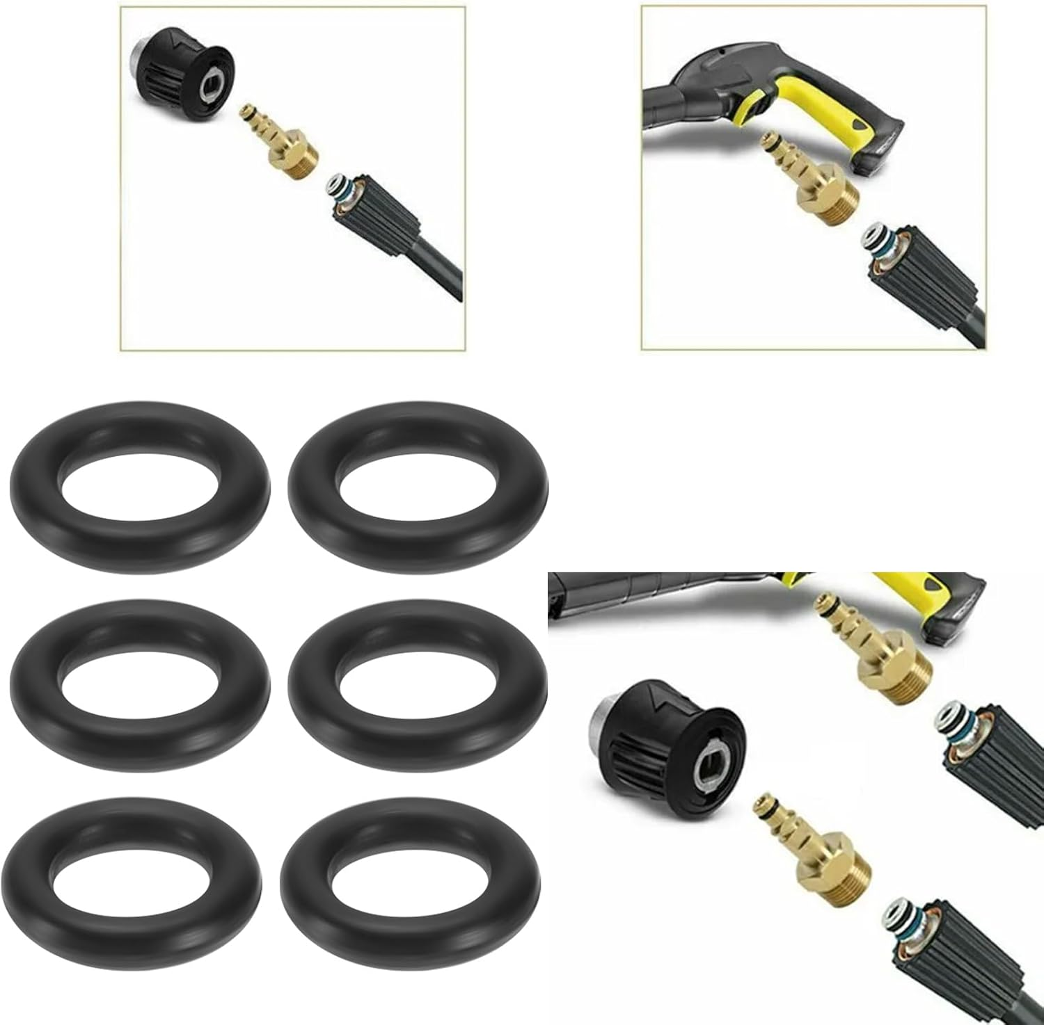 Emsea 10Pcs Pressure Washer O-Rings Rubber High Pressure Washer Quick Plug O Ring 5Mm ID X 8.5Mm OD Replacement Compatible with Mac Allister