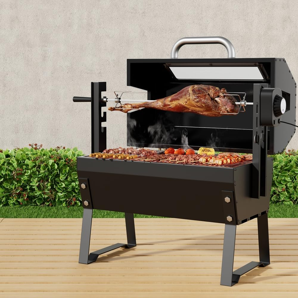 Grillz BBQ Grill Charcoal Smoker Electric Roaster Portable Outdoor Camping Patio image number 4