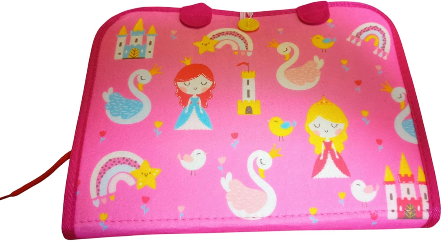 Busy Board - 8 in 1 Preschool Eary Learning Educational Travel Toys with Life Skill, Alphabet, Number, Shape, Color, Animal and Weather - Gifts for Toddlers Quiet Book, Montessori Learning (Pink)