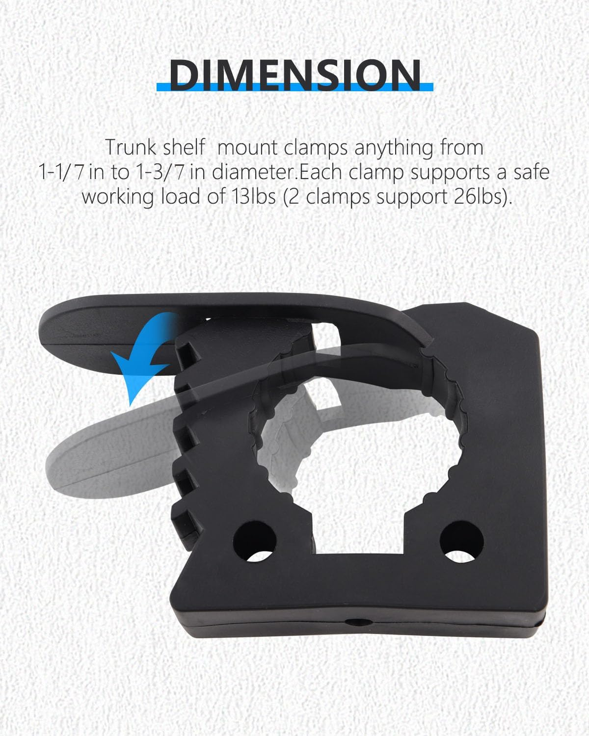 ADTOPI Shovel Holder, Quick Release Rubber Clamp Mounting Bracket Fits 1-1/7'' to 1-3/7'' Diameter Tool Handles for Trucks UTV ATV Offroad 4X4 Parts- 4 Pack image number 4