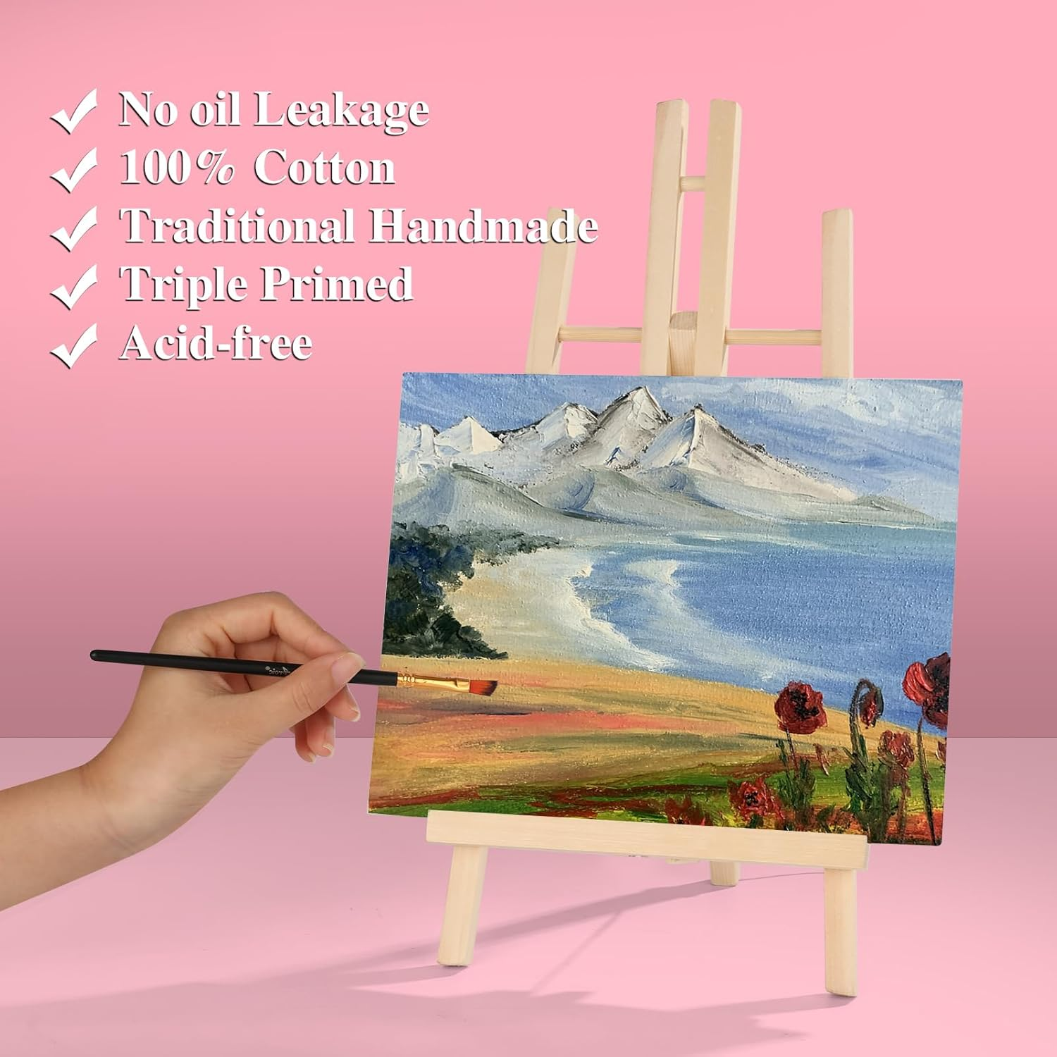 ESRICH Canvas Boards for Painting 8X10In,56 Pack Bluk Canvases for Painting - 100% Cotton Canvas Panels for Oil, Acrylic & Watercolor Painting. image number 3