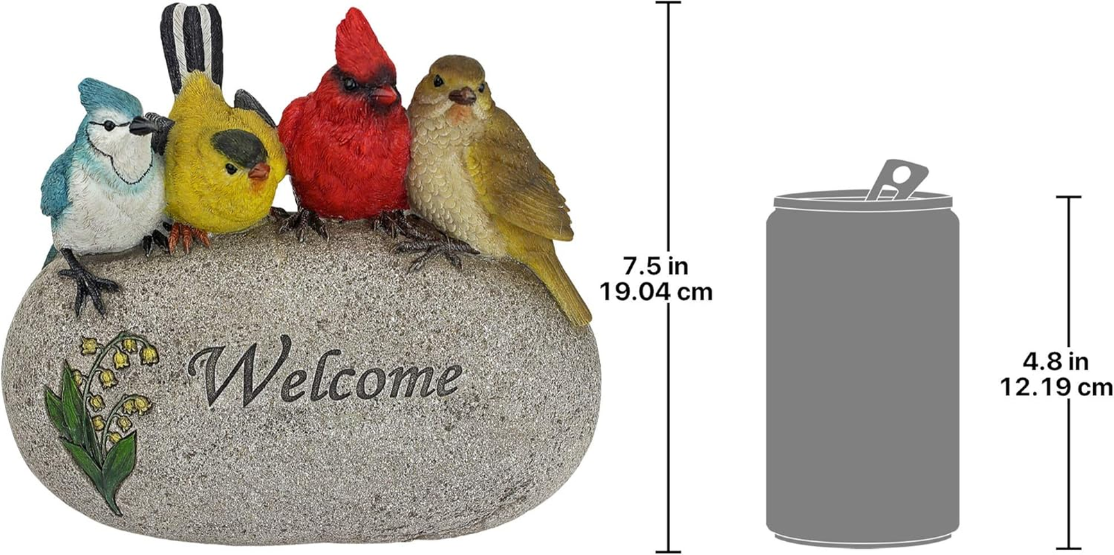 Design Toscano QM7512040 Birdy Welcome Garden Stone Statue, Medium, Full Color Finish image number 6