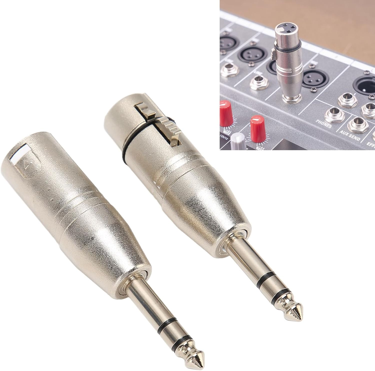 1/4 Inch TRS to XLR Adapter, Balanced Female XLR to Quarter Inch 6.35Mm Male Adapter, Microphone Cable for Mixers Microphones Amplifiers Eqs image number 2