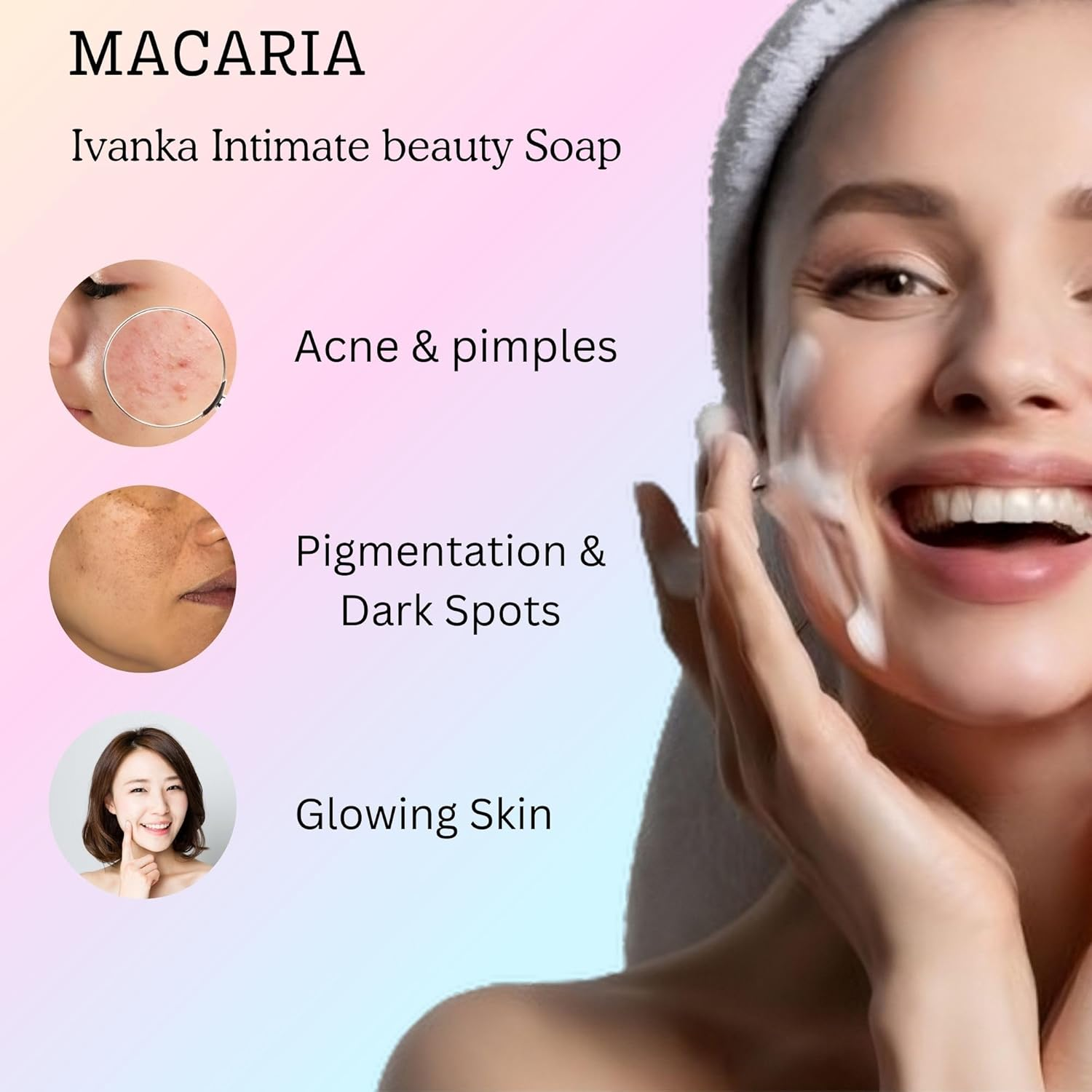 Ivanka Pigmentation Soap Original Kojic Care Glutathione Boobs Pigmentation Dark Spots & Sun Damage Skin Whitening Brightening Lightening Men Women image number 5