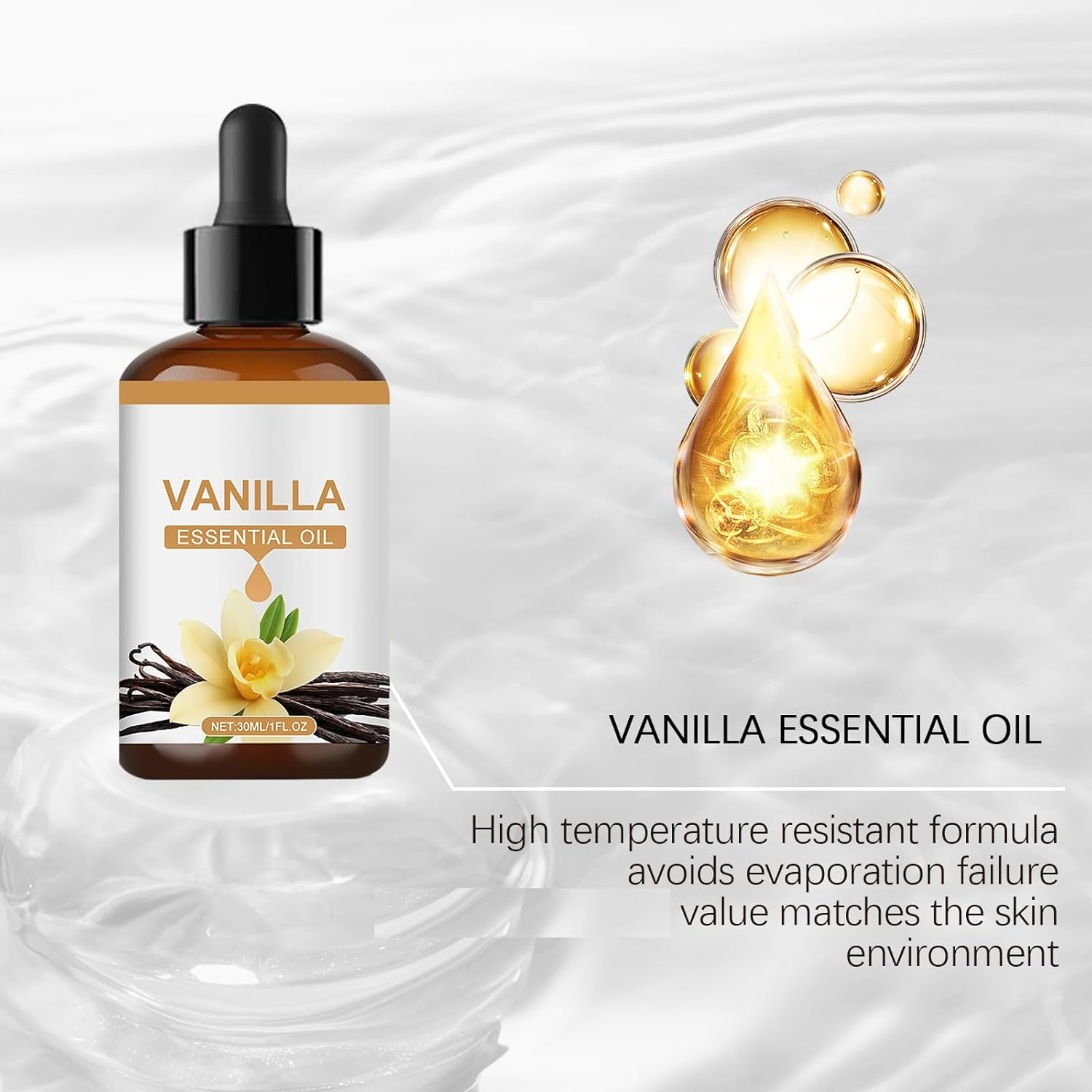 Vanilla Essential Oil &ndash; 30Ml Fragrance Moisturizing Oil for Skin & Hair, Long-Lasting Perfume with Warm, Sweet Aroma, Moisturizing & Nourishing, Aromatherapy Oil for Diffuser (1)