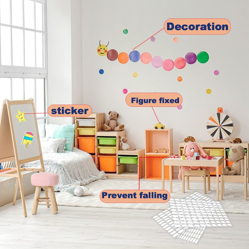 Upgrade Adhesive Dots Double Sided Removable,Clear Adhesive Putty,Waterproof Mounting No Trace Sticky Tacky for Museum Figures, Crafts, Balloons, Festival, Party, Decorations (100 Dots) image number 5