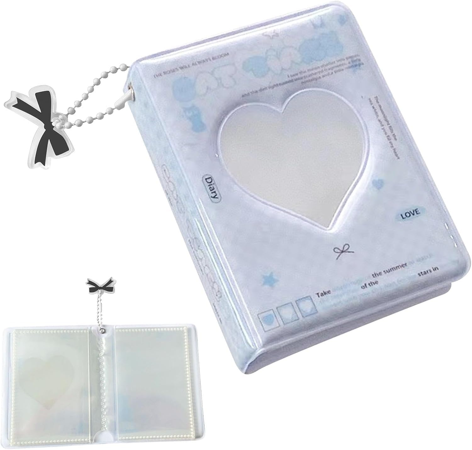 Photocard Binder | Photo Card Holder | 40 Pockets Love Heart Holder | Trendy Waterproof Photo Album | Collecting Idol Picture Album | Waterproof Photocard for Bank Cards, Small Card image number 4