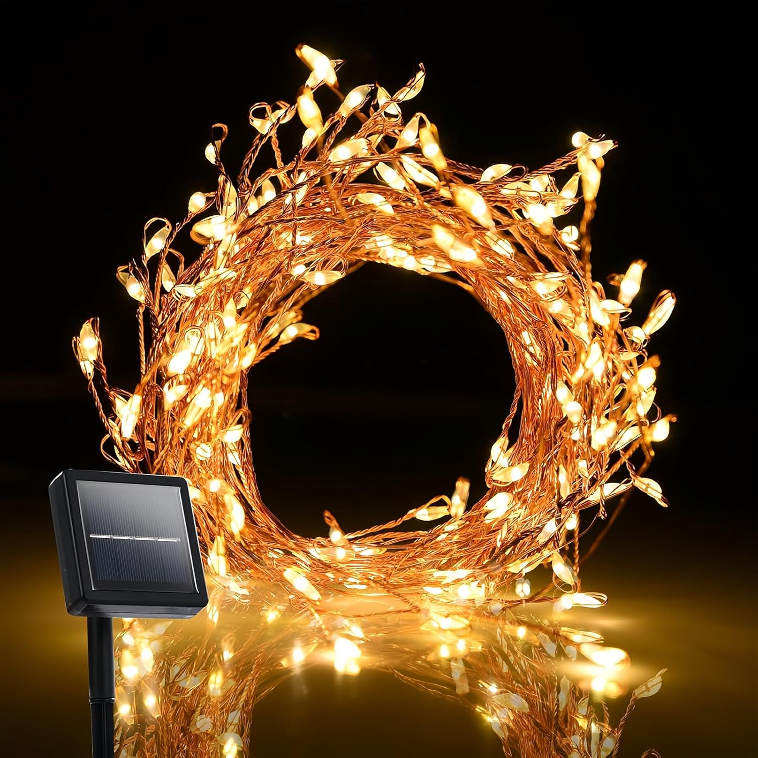 Clearhill Solar String Lights Outdoor, 19Ft/6M Color,300 LED Waterproof Christmas Lights, 8 Modes for Tree Yard Garden Party Xmas Decor