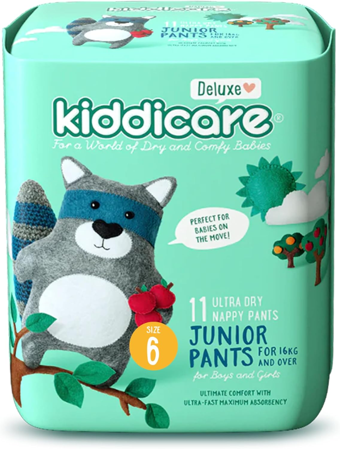 Kiddicare Deluxe Toddler Baby Nappy Pants, Size 4 (10-14Kg), 13-Count, Pack of 1, Ultra-Fast 12-Hour Absorption, Leak Protection, Anti-Rash, Stretchy Sides for a Better Fit, Soft & High Absorbent