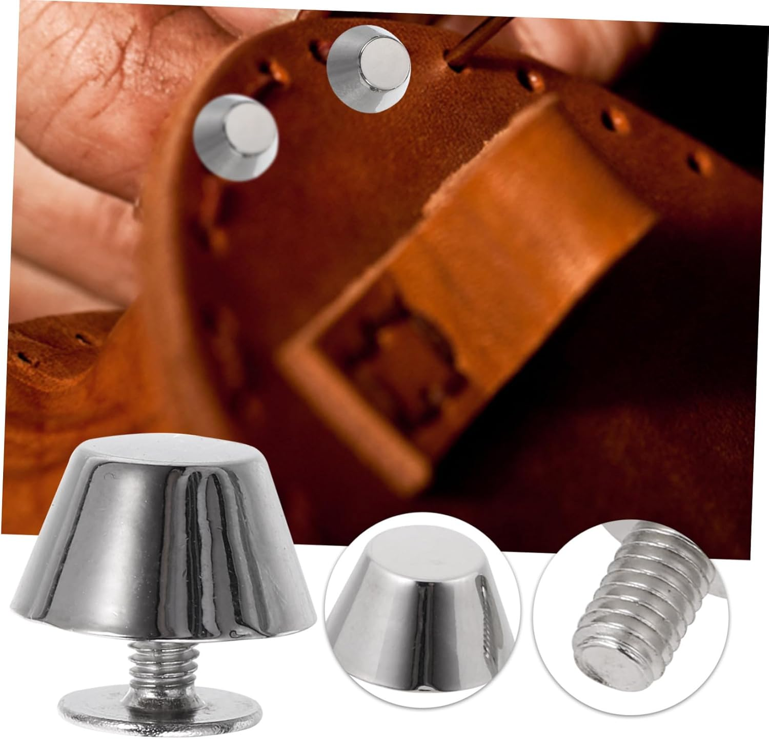 PACKOVE 12Pcs Zinc Alloy Bag Feet Screws DIY Purse Bottom Studs Accessories for Leather Handbag Repair 12Mm Metal Spikes Luggage Hardware for Travel Gear image number 2