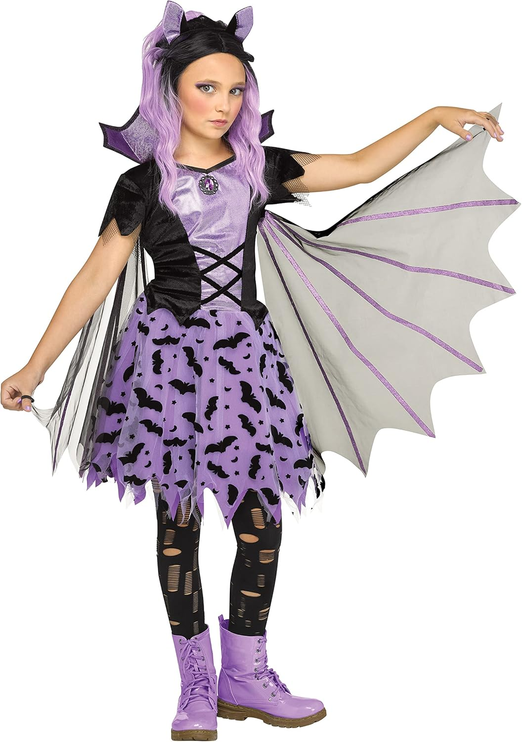 Fun World Batwing Beauty Child Costume, Small 4-6 image number 6