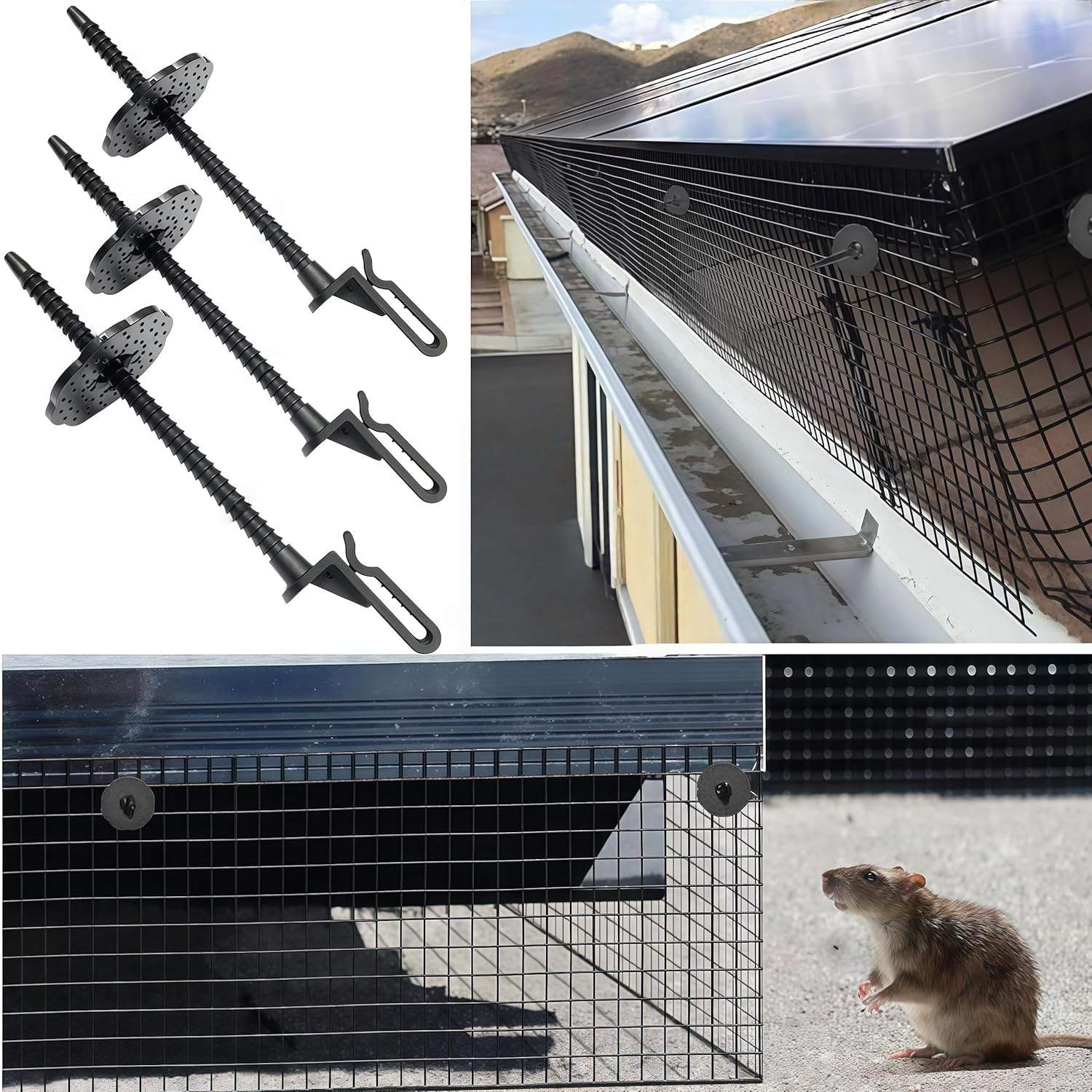 Fence Panel Clips Solar Panel Bird Proofing Kit,50 Sets Wire Fence Clips Multi-Use Animal Guard Roll Kit,Guard Wire Mesh Fixing,Nylon Roof Clips for Various Guard Mesh Pigeon, Stop Pigeon Access image number 2