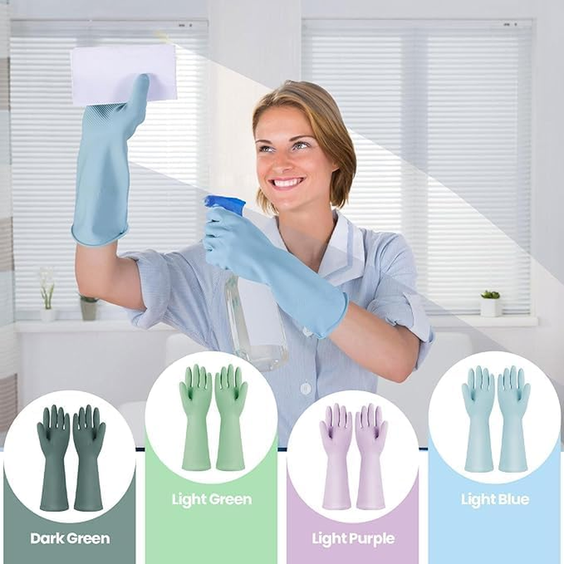 Rubber Cleaning Gloves 6 Pairs Heavy Duty Rubber Gloves Waterproof & Chemical Resistant for Dishwashing, Cleaning, Automotive & More! image number 2