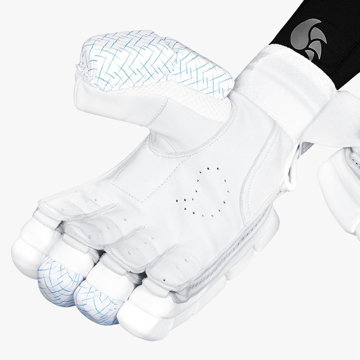 DSC Xlite 75 Cricket Batting Gloves | White | Size: Youth RH | Material: Premium PU | Traditionally Designed | Pre-Curved Finger Glove | Optimum Ventilation in Palm |Fibre Reinformed Protection image number 3