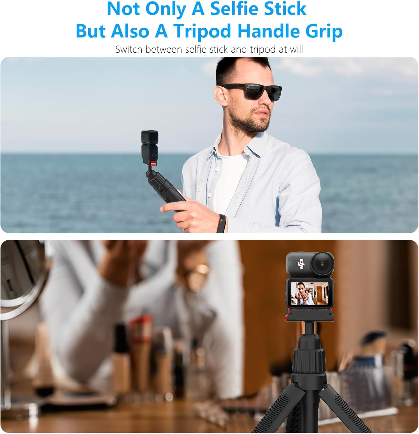 40Cm/15.75" Selfie Stick Tripod Stand for Osmo Nano Action 6 with Magnetic Quick Release Adapter, 360 Rotation Mini Extension Rod Extended Pole Handle Grip Monopod for DJI Nano Osmo 6 Accessories image number 5
