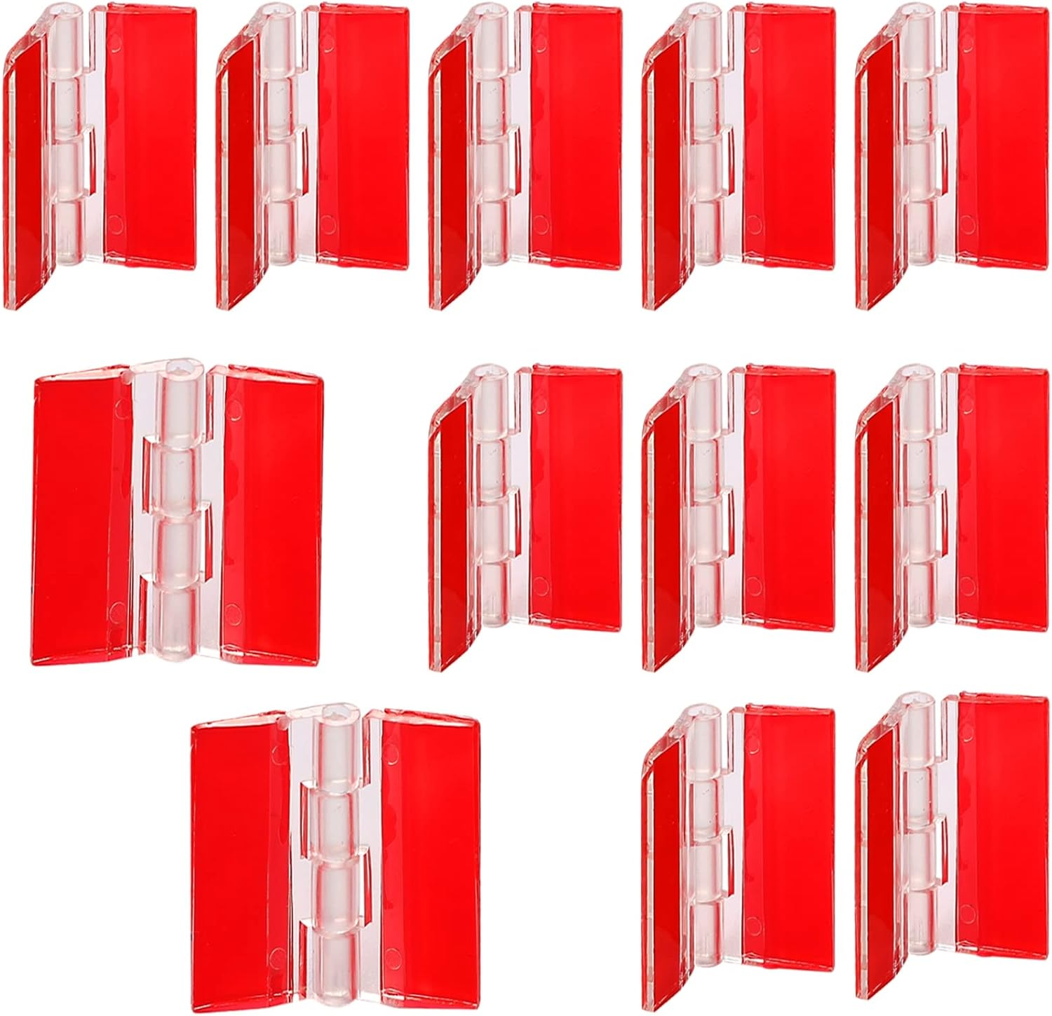 12 Pcs Acrylic Hinges Self Adhesive Clear Small Hinges Plastic Transparent Continuous Piano Hinge Folding Hinge Tools for Cabinet Drawer Furniture DIY Display Stand 35X25 Mm, SLIVERDEW539724_3 image number 5