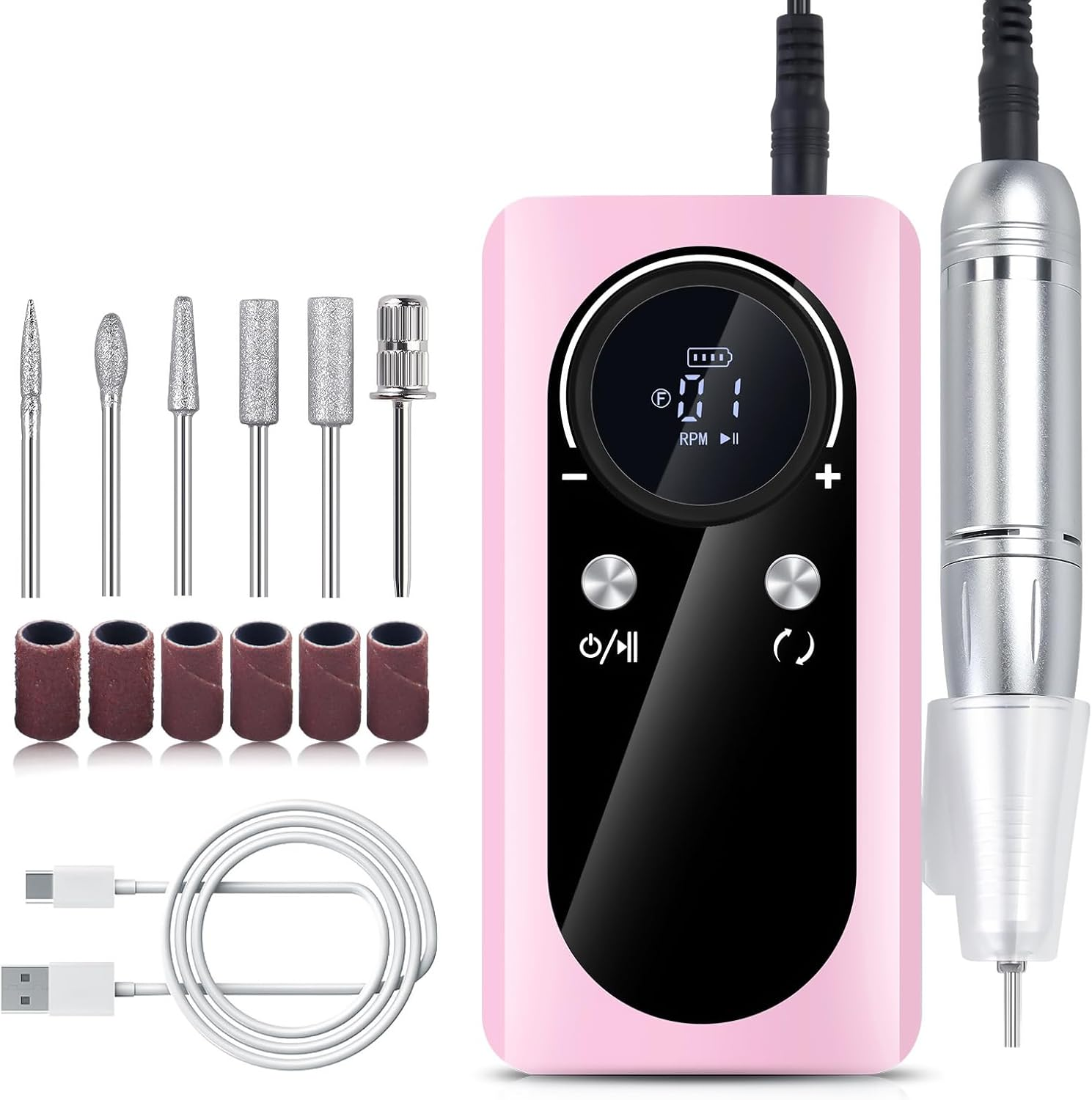 45000RPM Drill Set Electric Drill Machine with Drill Bits File Manicures for Manicures Salon Use - B image number 6