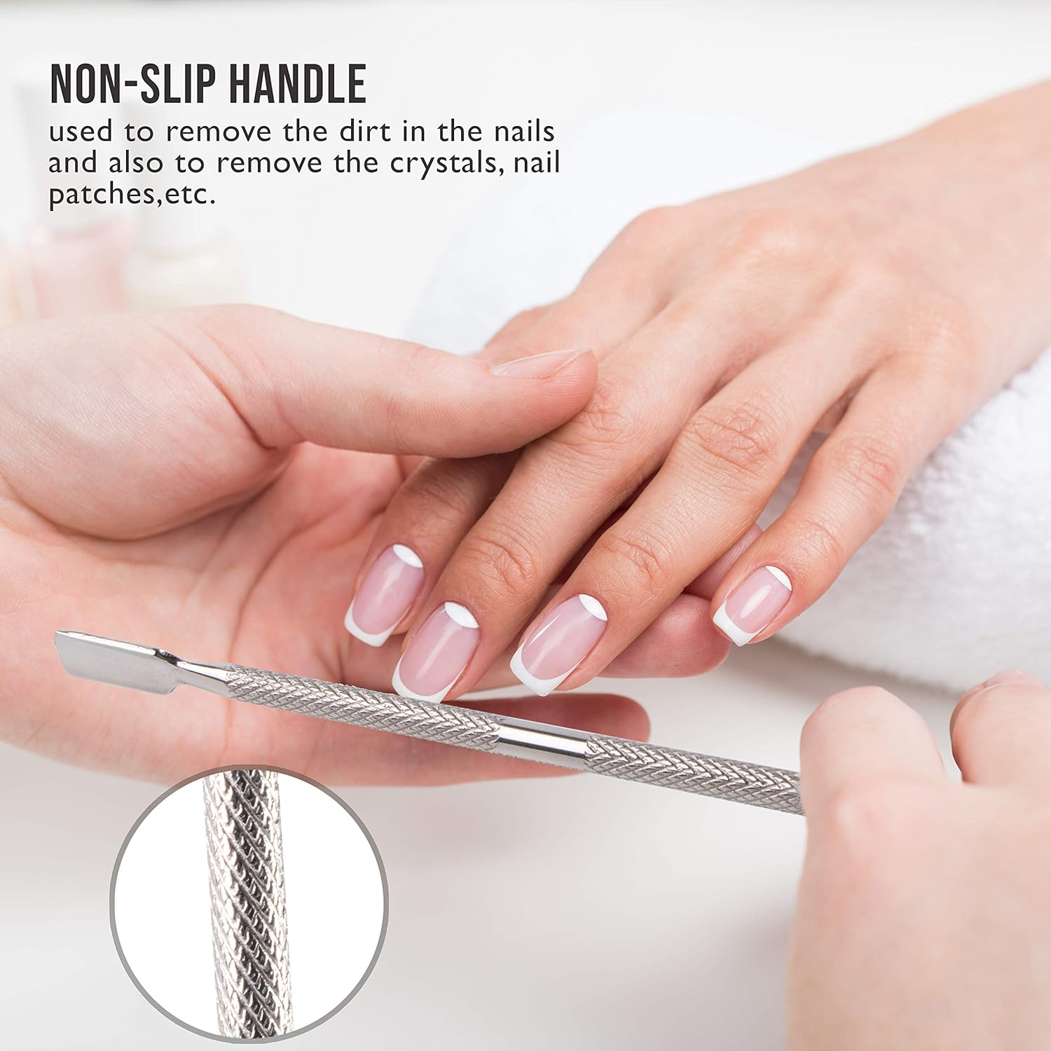 Cuticle Pusher Stainless Steel Dual Head Nail Scraper for Gel Nails Uv Gel Polish Remover Tool - Cuticle Stick for Fingernails and Toenails