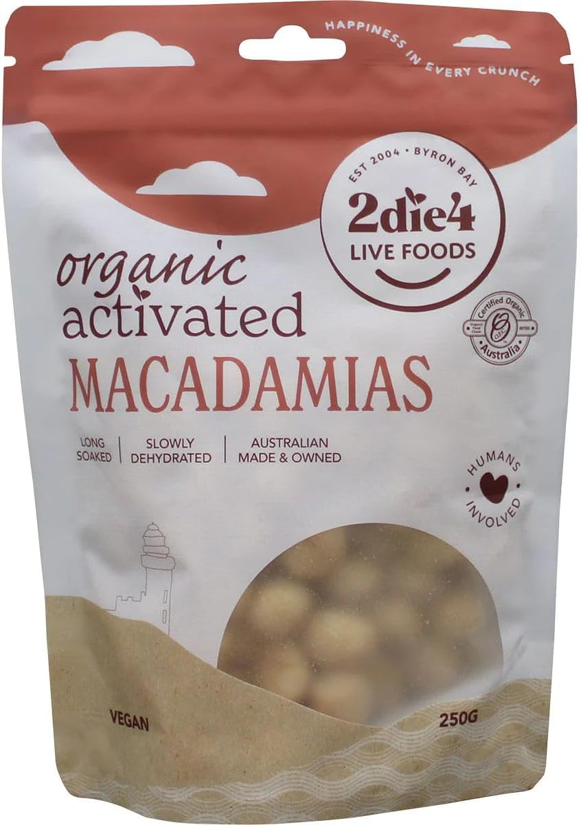 2Die4 Live Foods Activated Organic Macadamias 250G image number 1
