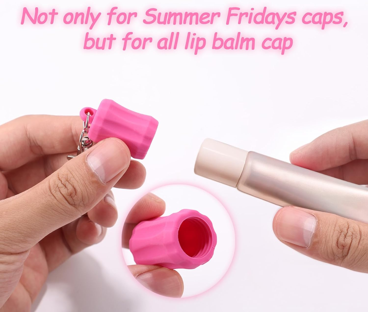 Keychain Caps for Summer Fridays, Portable Flower Charm Keychains Premuim Lip Balm Caps Suitable for Summer Fridays 0.55-0.7In Lip Balm image number 5