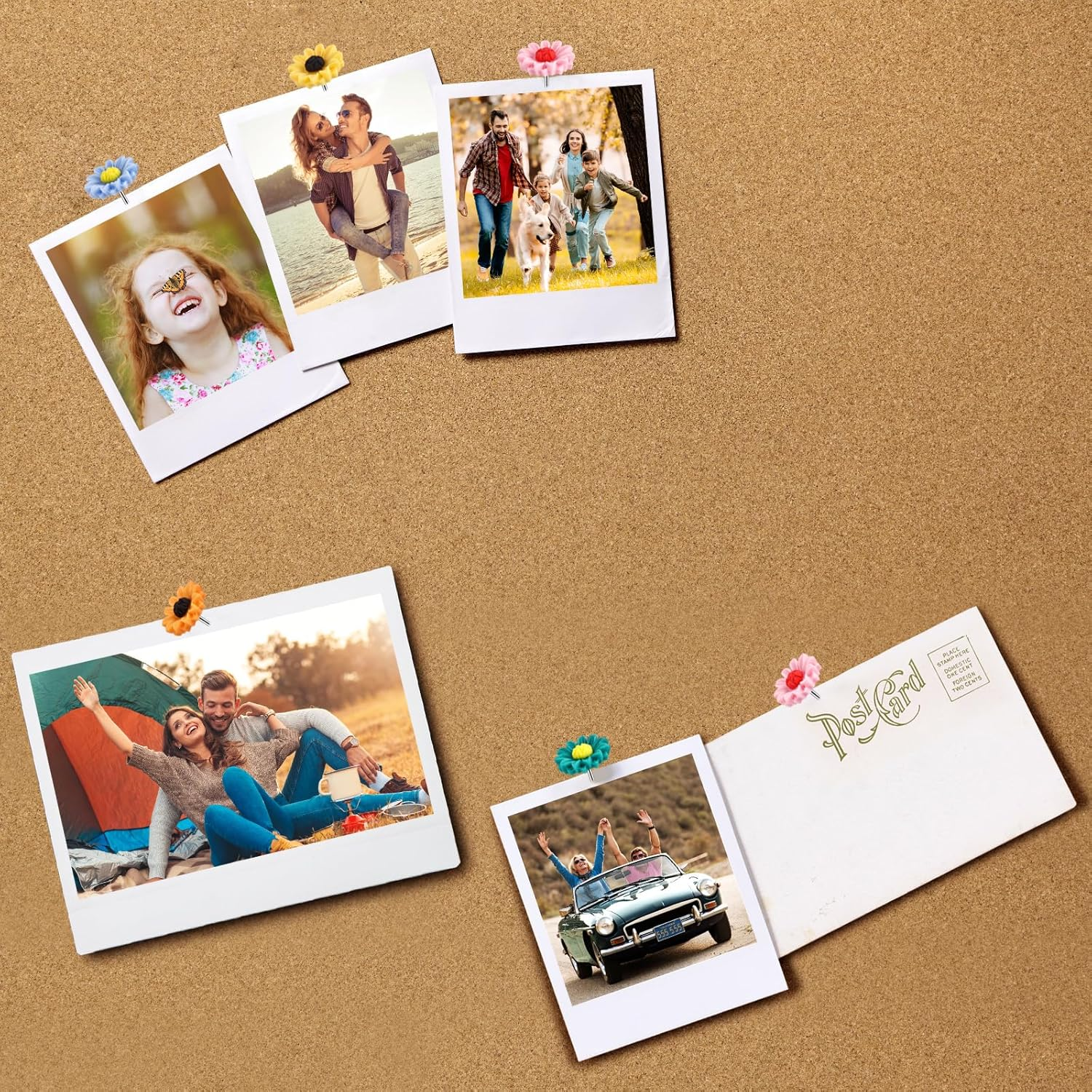 40Pcs Push Pins, Thumb Tacks for Bulletin Board, Flower Decorative Pins and Tacks, Cork Board Thumbtacks, Cute Thumbtack for Office Decorative - Multicolor image number 5