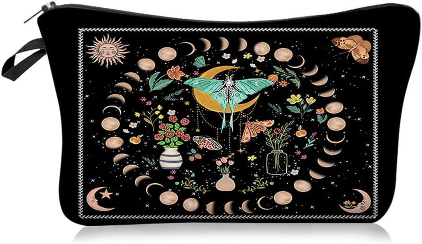 Allover Print Makeup Bag Cosmetic Bag Organizer Makeup Pouch Toiletry Pouch Clutch Cosmetic Pouch for Adult Women Travel and Daily Use, Moon Phase 1 - Bee image number 4