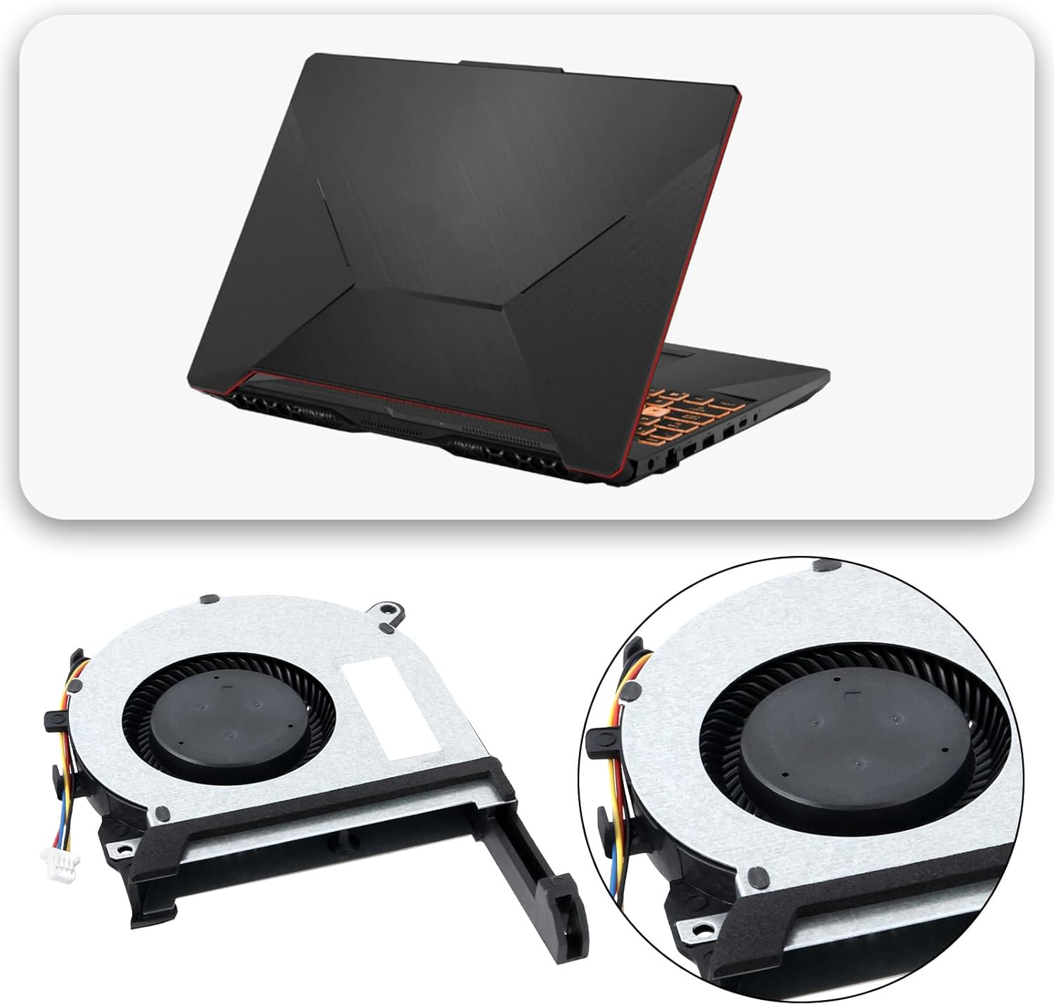 VGOL 1Pair CPU+GPU Cooling Fan Compatible with ASUS TUF FX505DT FX505 FX505DD FX95 FX705DU FX705DD FX705DT FX95G FX86 ZX86 image number 4