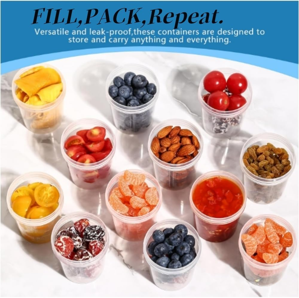 10 Pack Small Containers with Lids, Leakproof Condiment Containers with Screw Lids, Reusable Stackable Pvc Dip Sauce image number 4