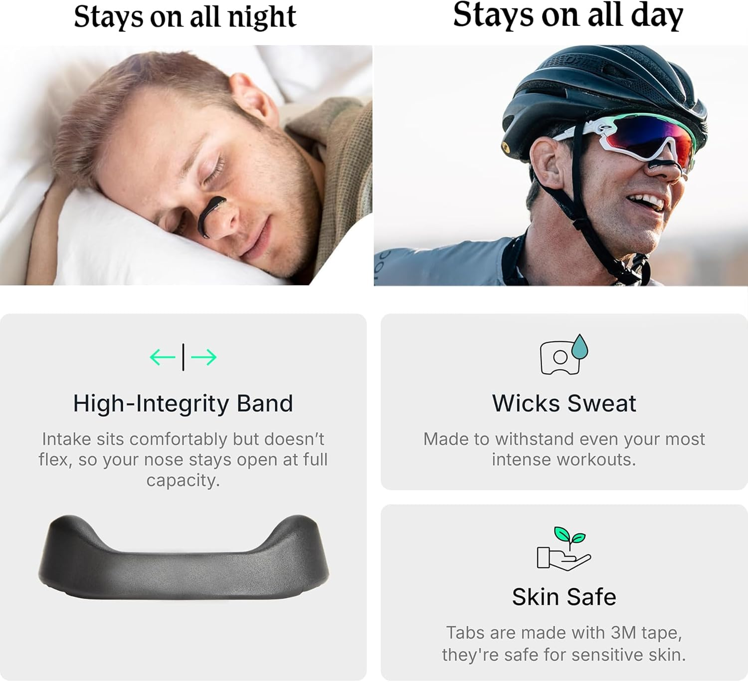 30 Pcs Intake Breathing Nasal Strip, IGGDOQI Anti-Snoring Sleep Nose Strips, Intake Breathing Nose Magnets, Boost Oxygen Intake, Reduce Snoring, Improve Sleep Quality, for Men & Women (White) image number 3