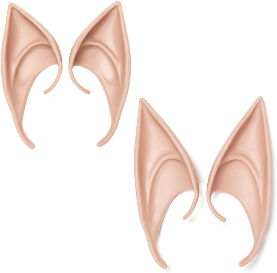 Halloween Elf Ears Costume Cosplay Accessories for Women & Men - Fairy & Pixie Ears for Girls & Boys - 2 Pair Elven Fairies Ears image number 2