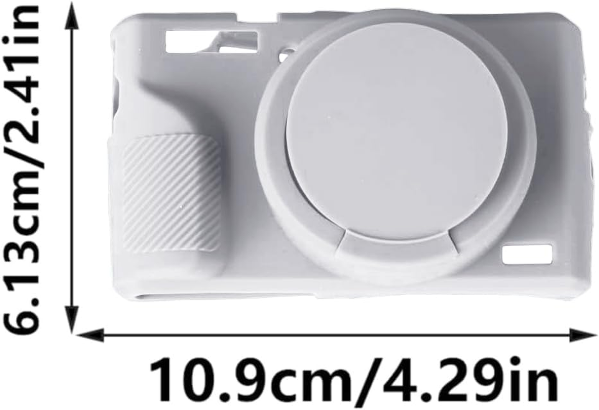 Camera Case for Canon Powershot G7 X Mark III, Soft Silicone DSLR Cover with Removable Lens Cap, Shockproof Dustproof Travel Protective Skin (Grey) image number 6