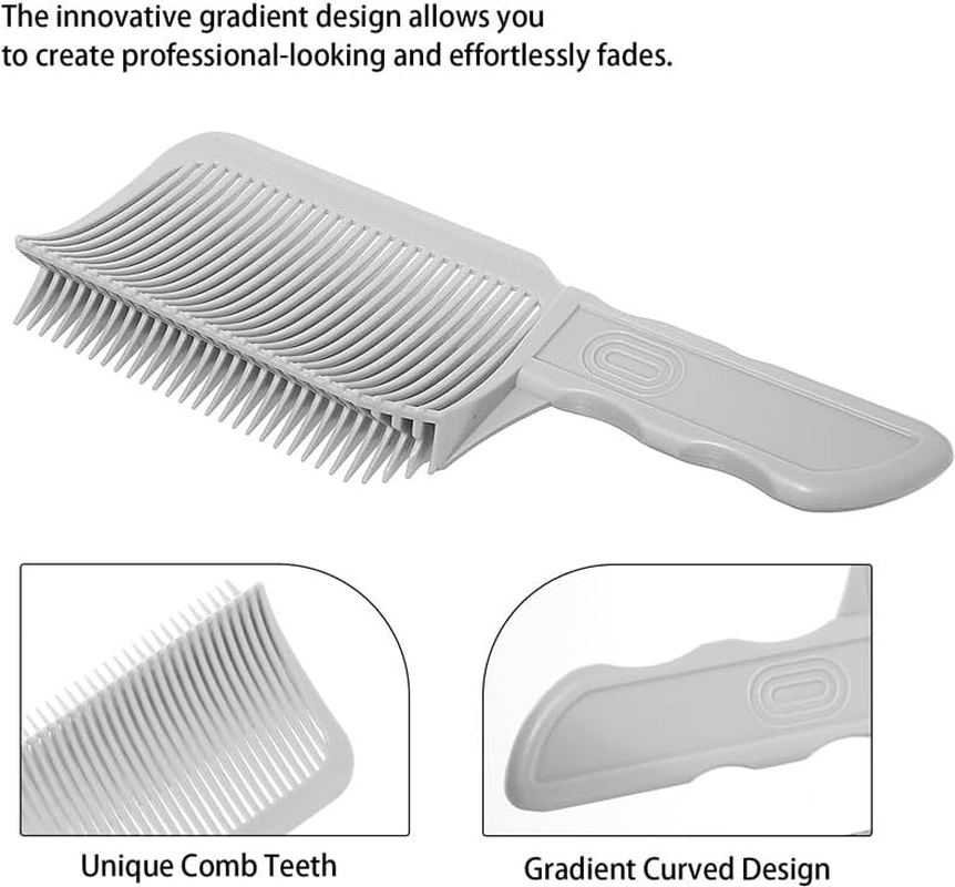 Barber Fade Combs Flat Top Combs, 2Pcs Barber Fade Comb Fading Comb Barber Hair Cutting Comb Barber Fade Comb Curved Triangular Tooth Comb Blending Flat Top Comb,Anti-Static Barber Fade Comb for Men image number 4