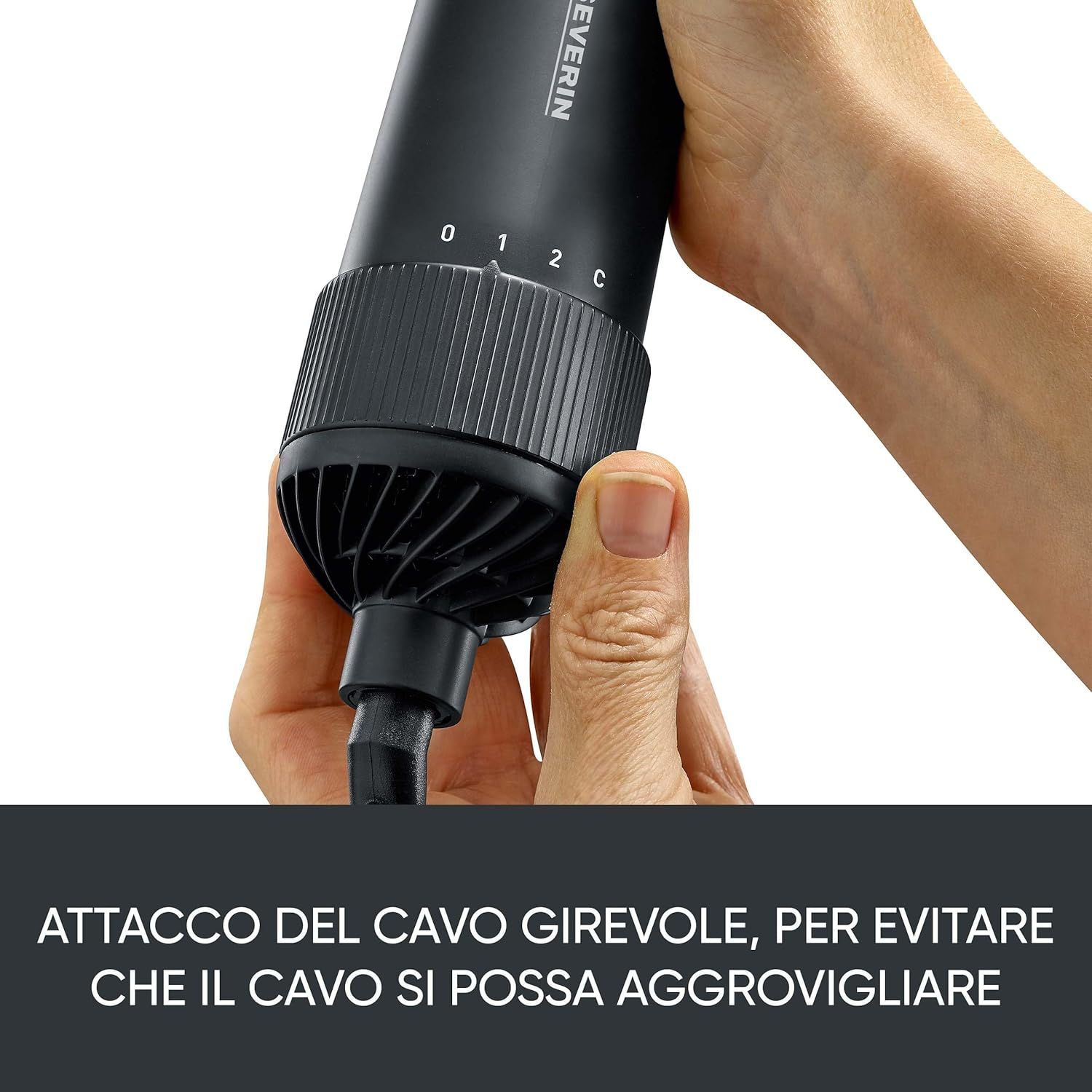 SEVERIN Rotating Blower Brush with 360 Degree Swivel Cable Electric Brush Ceramic Keratin Coating for Healthy and Shiny Hair 1000W Black WL 0241 image number 3