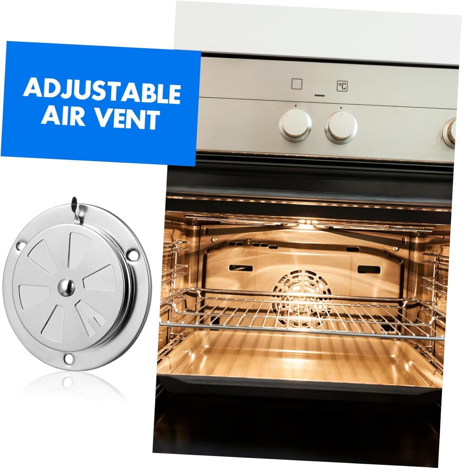 Smoker Lip Vent Damper Air Vent Outdoor Dryer BBQ Vent,Dryer Smoker Lip Vent Damper Dryer Vent,Smoker Air Vent Air Vent Outdoor Dryer BBQ Vent,Stainless Steel Grill Damper for Increased Airflow image number 3