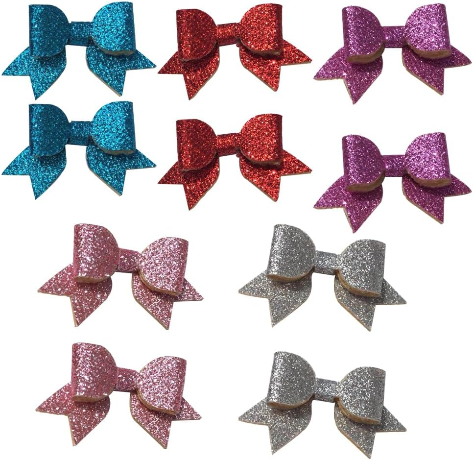 Alasum Girl Hair Bows 10Pcs Pet Hair Clip, Dog Bows with Clips, Cat Bow Clips Glitter Pet Hair Clips Pet Supplies Dog Lovely Hair Bows Hair Accessories Girl Hair Clips image number 6