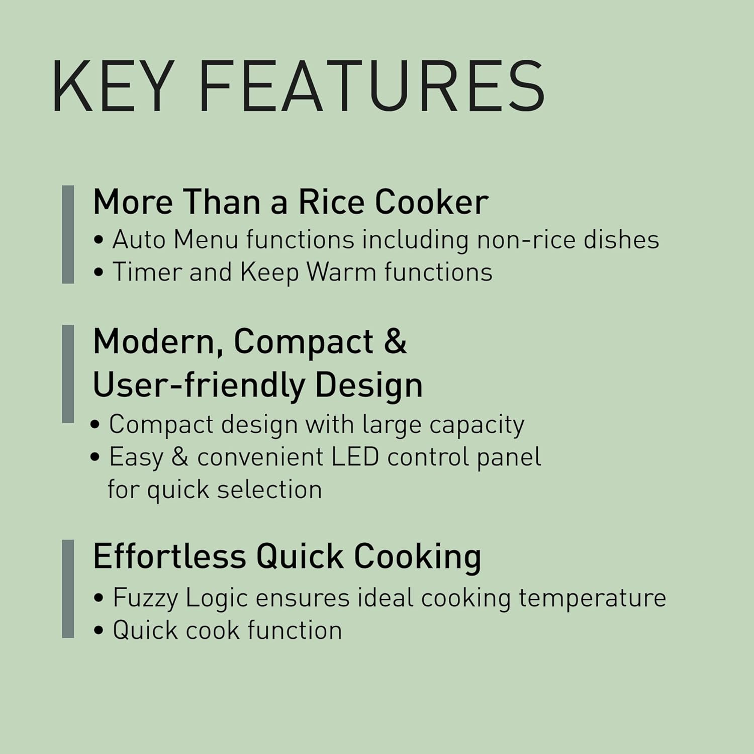 Panasonic Rice Cooker 8 Cup, LED Display, Touch Control, Non-Stick Pot, Quick Cook, Keep Warm, 4 Auto Menus, Delay Timer, Includes Measuring Cup, Rice Scoop, Steam Basket, White (SR-DA152WST) image number 4