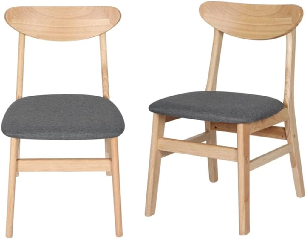 LEVEDE Dining Chairs, Set of 2 Reading Seating, Soft Fabric Kitchen Chairs, Home Furniture for Dining Room, Living Room, Cafe, Courtyard (44Cm Seat Height, Color Oak)