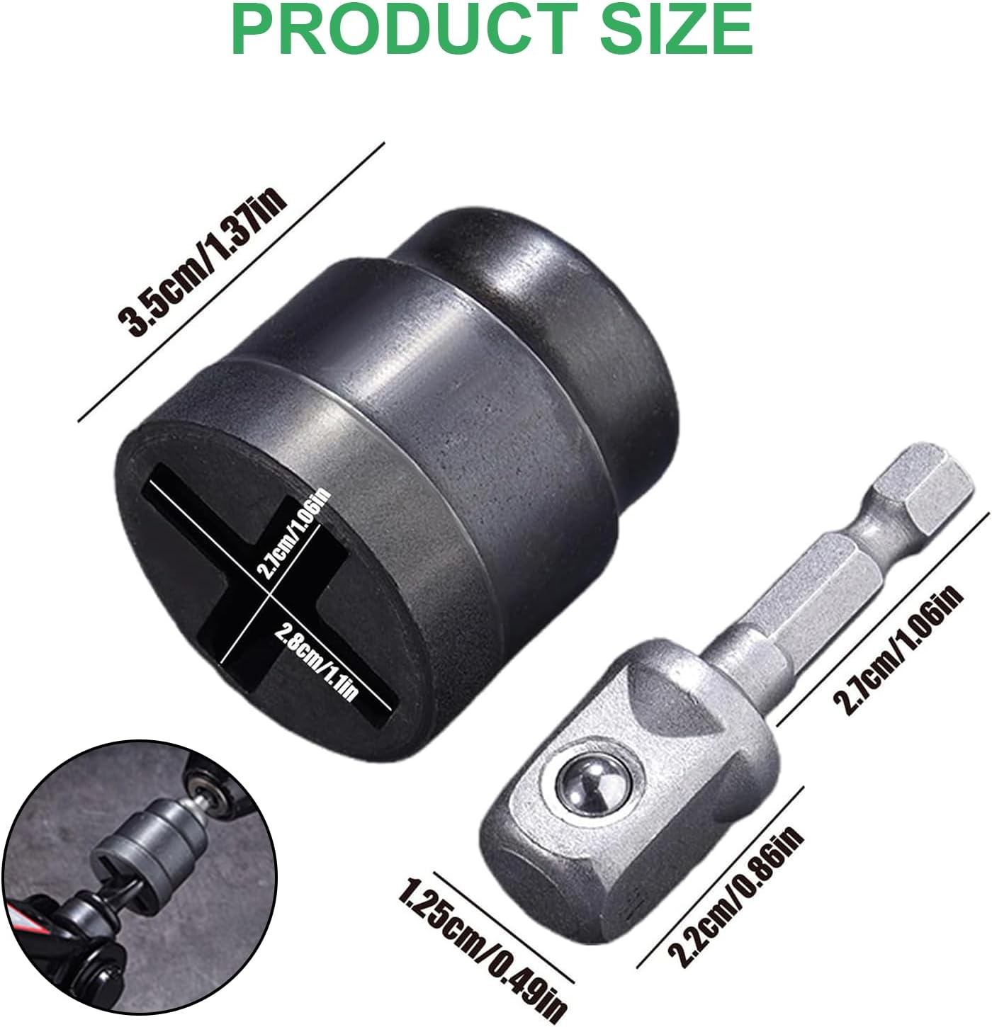 Trailer Jack Drill Adapter, Universal Jack Socket Adapter for Hand Drill, Quick and Labor-Saving for Trailer, RV, Truck, and Auto Repair image number 2