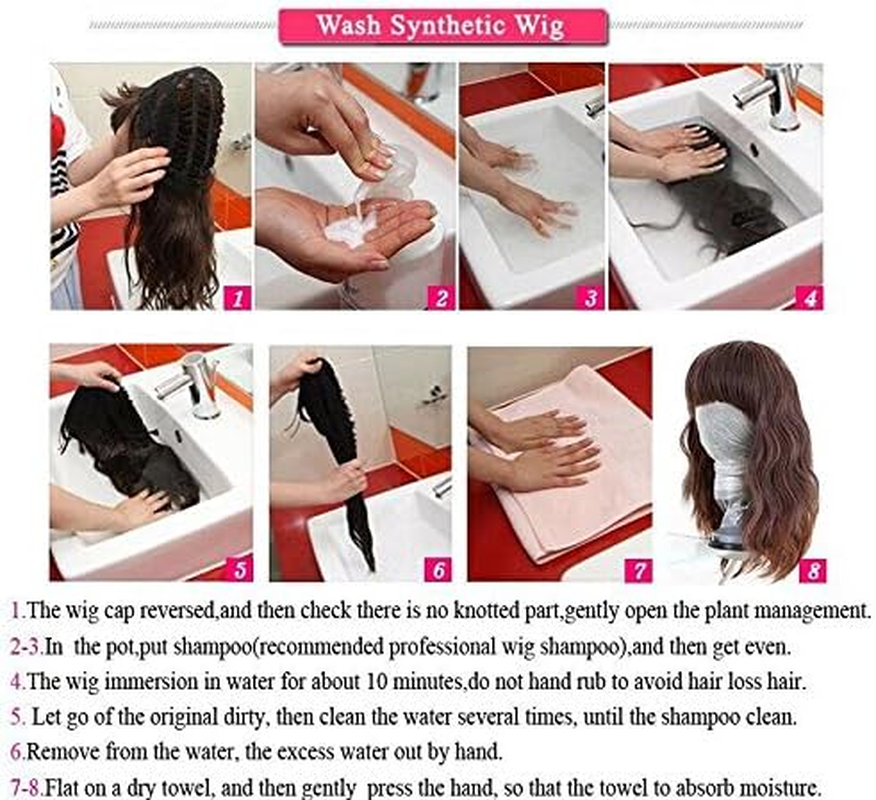 Short Straight Bob Hair Wigs 10" Natural Black Synthetic Party Costume Wig - White image number 6