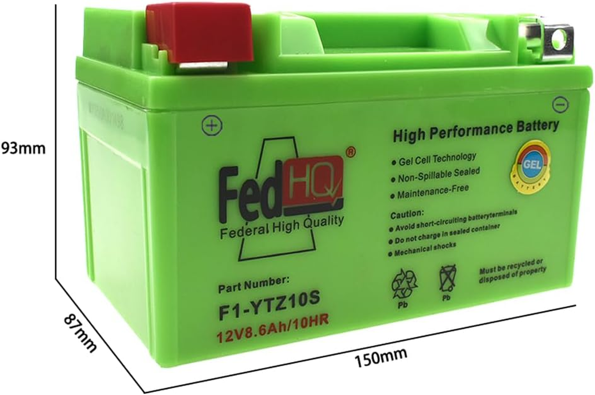 YTZ10S 12V 8.6Ah Motorcycle GEL Battery Dirt Bike ATV Quad Scooter Motorbike Replace GTZ10-S YTZ10-S-BS CTZ10S Compatible for Yamaha YZF-R1 2004-2014 YZF-R6 2006-2014 image number 3