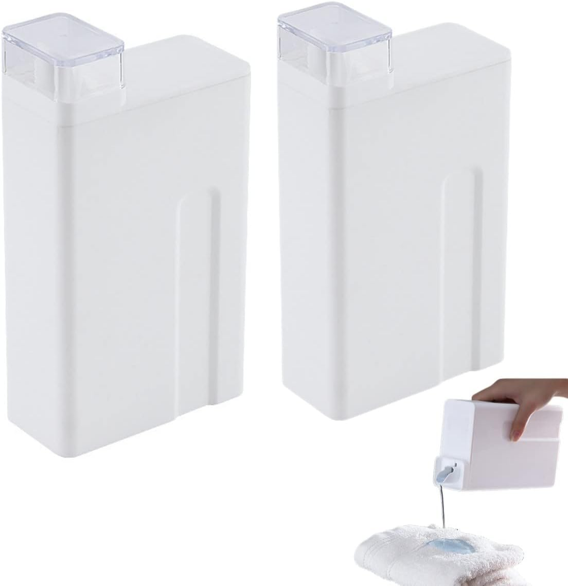 ZNZNANG 2PCS Laundry Detergent Dispenser,Beads Container for Fabric Softener, Softener Laundry Detergent Bottle 1000Ml (Transparent)