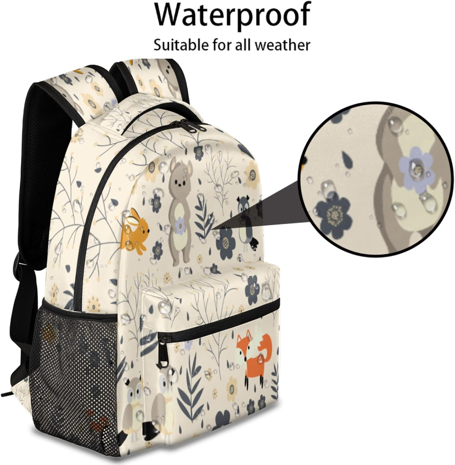 Tropicallife Cartoon Forest Animal Backpack Lightweight Waterproof Travel Rucksacklovely Bear Stylish Backpack for Man Women image number 3