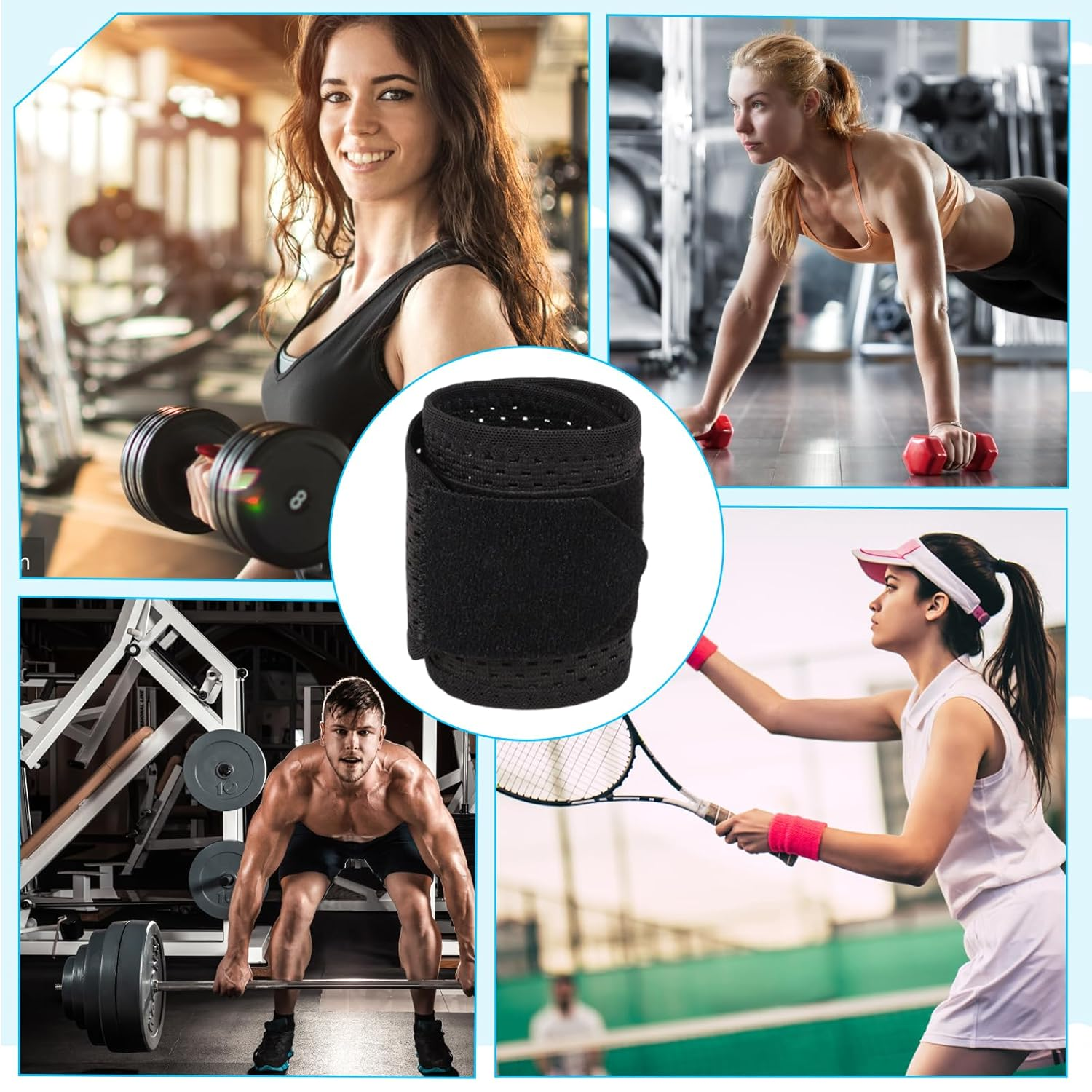 Wrist Bandages Fitness, Breathable Bandage Wrist for Wrist Sprains for Tendonitis or Sports for Left or Right Hand (Black) image number 5