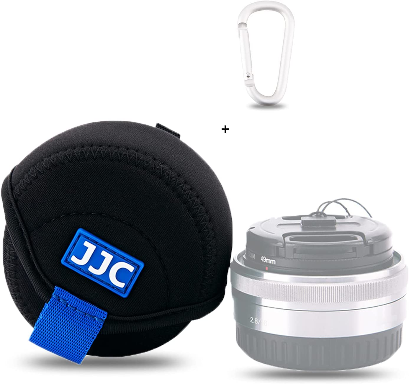 JJC Lens Case Pouch for Sony E PZ 16-50Mm F3.5-5.6 Oss/Nikon Nikkor Z DX 16-50Mm / Canon EF-M 22Mm F2 Stm/Olympus M.Zuiko Digital ED 14-42Mm Lens and Other Lens below 62 X 40Mm, with Carabiner X 1