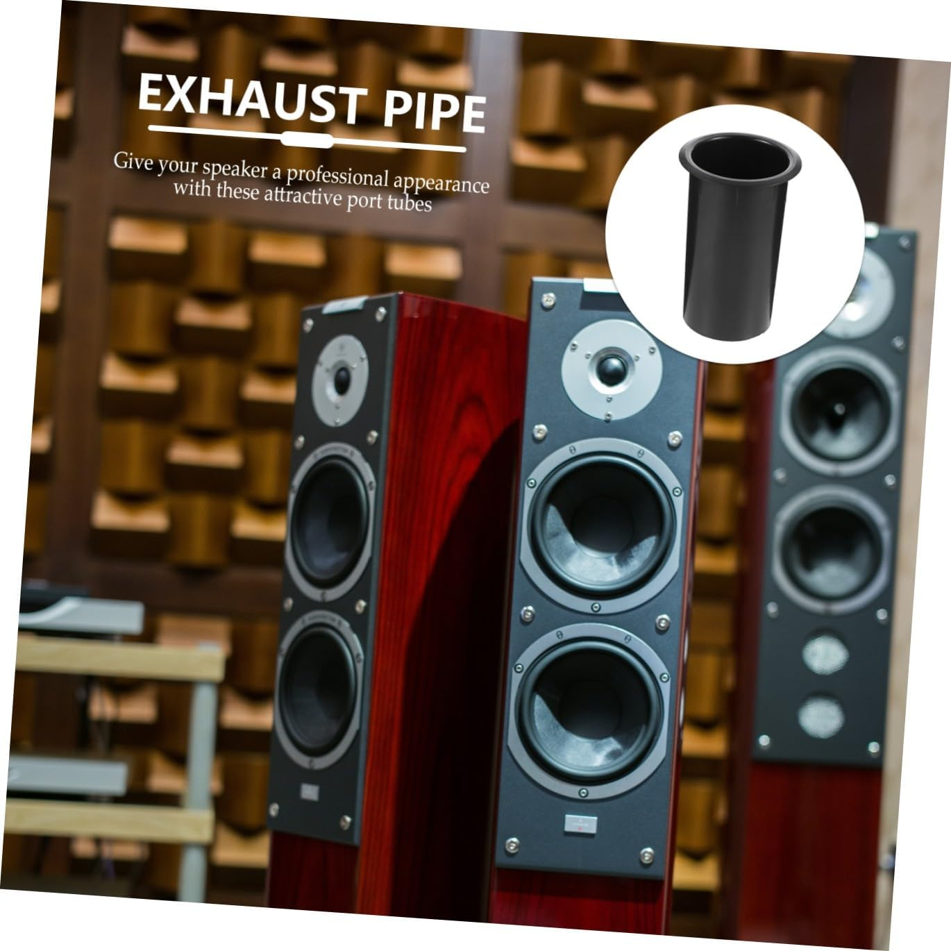 DOITOOL 5Pcs Plastic Woofer Box Port Tubes Replacement Reflex Tubes Speaker Air Outlet for Home Audio Subwoofer Bass Speaker Parts Accessories image number 3