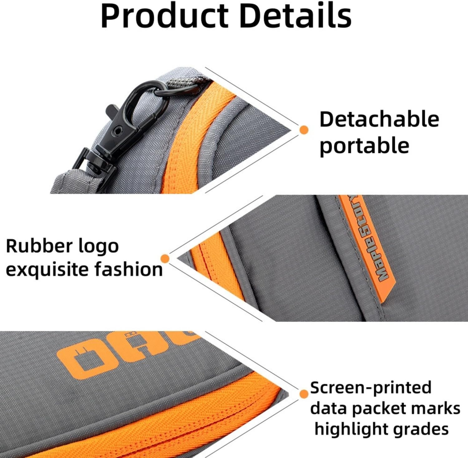 Travel Accessories Organizer Case, Portable Electronic Pouch Gadget Bag for Macbook Power Adapter, Cable, Stylus Pen, SD Card, Bank SD Memory Cards Earphone Flash Drive, Gray