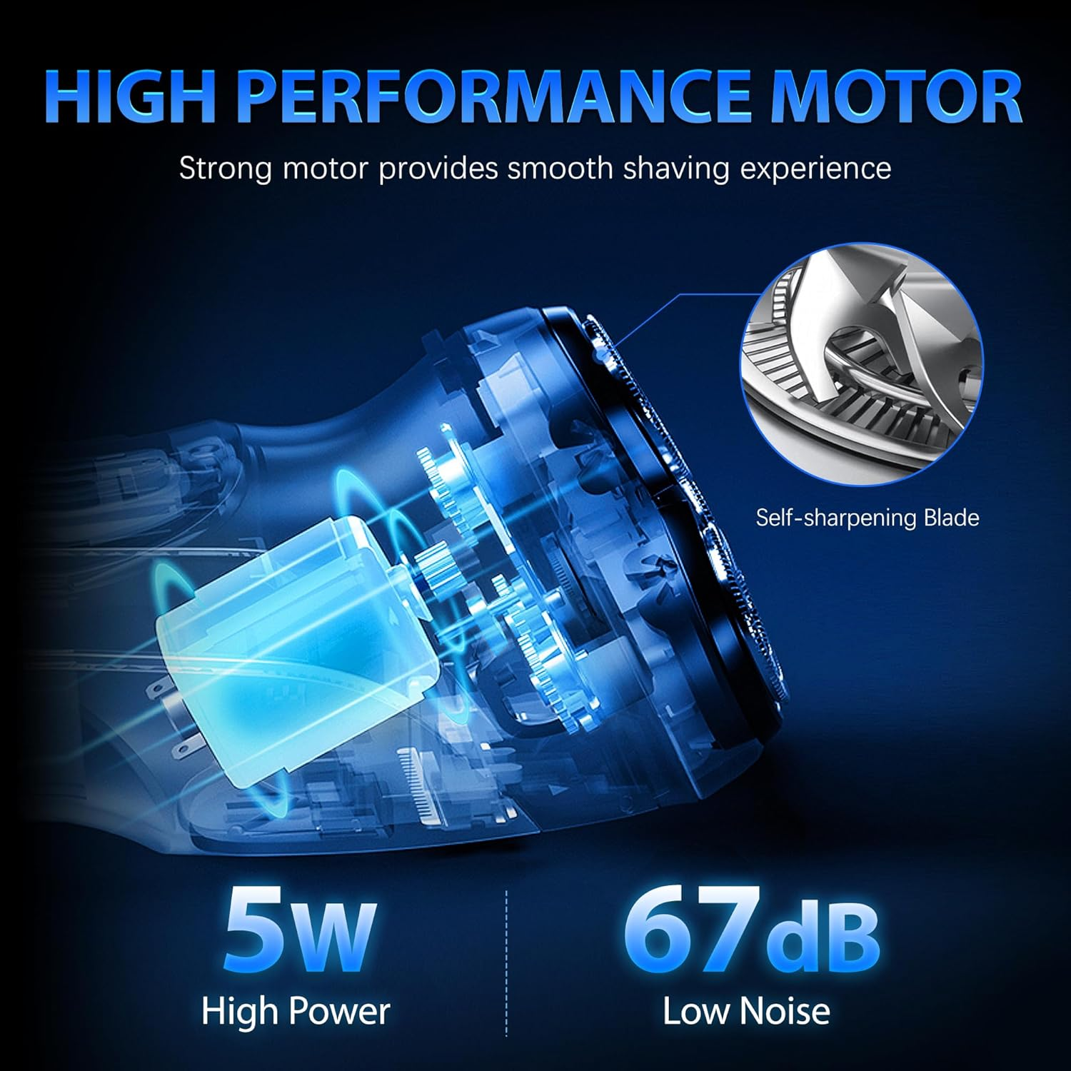 Sejoy Electric Razor for Men,Electric Shavers for Men,Face Shaver, Cordless Washable Rechargeable Shaving Machines,Pop up Trimmer for Travel Home, LED Display,Fast Charging,Azure image number 2