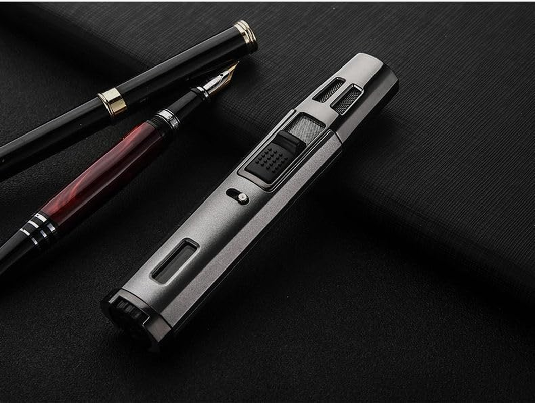 2Pack Torch Lighters Refillable Butane Gas Lighter Windproof Double Jet Flame Adjustable Butanetorch Blow Lighters for BBQ Camping(Without Gas) image number 6