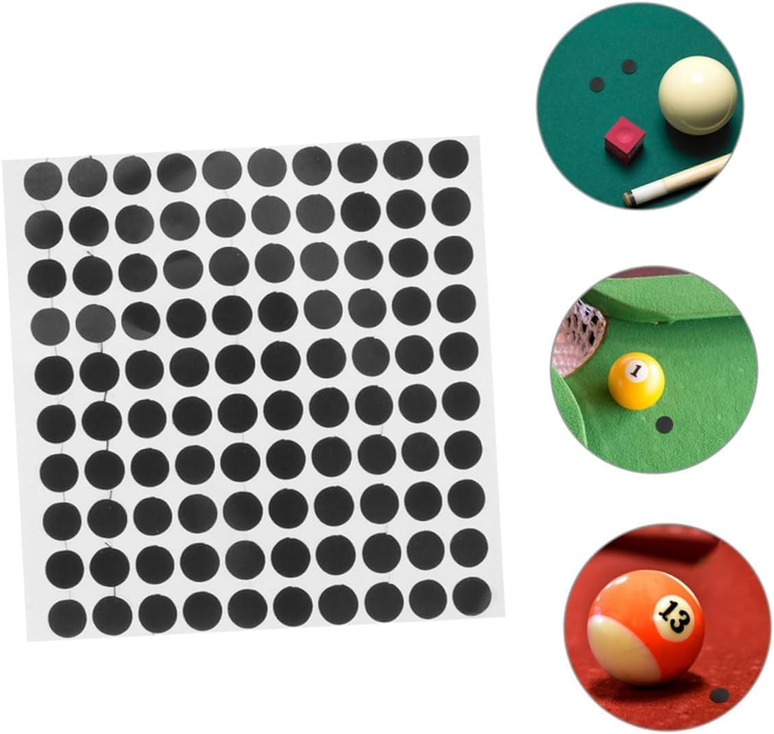 5 Sheets Billiard Billiard Black Spot Billiard Dot Stickers Snooker Dot Markers Pool Table Accessories Billiard Black Spots Locator Stickers Billiard Point Stickers Pool Table Dots (Black) image number 2