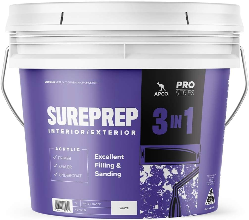 Pro-Series Sureprep 3 in 1 Water-Based Primer/Sealer/Undercoat - Interior & Exterior (4L & 15L)